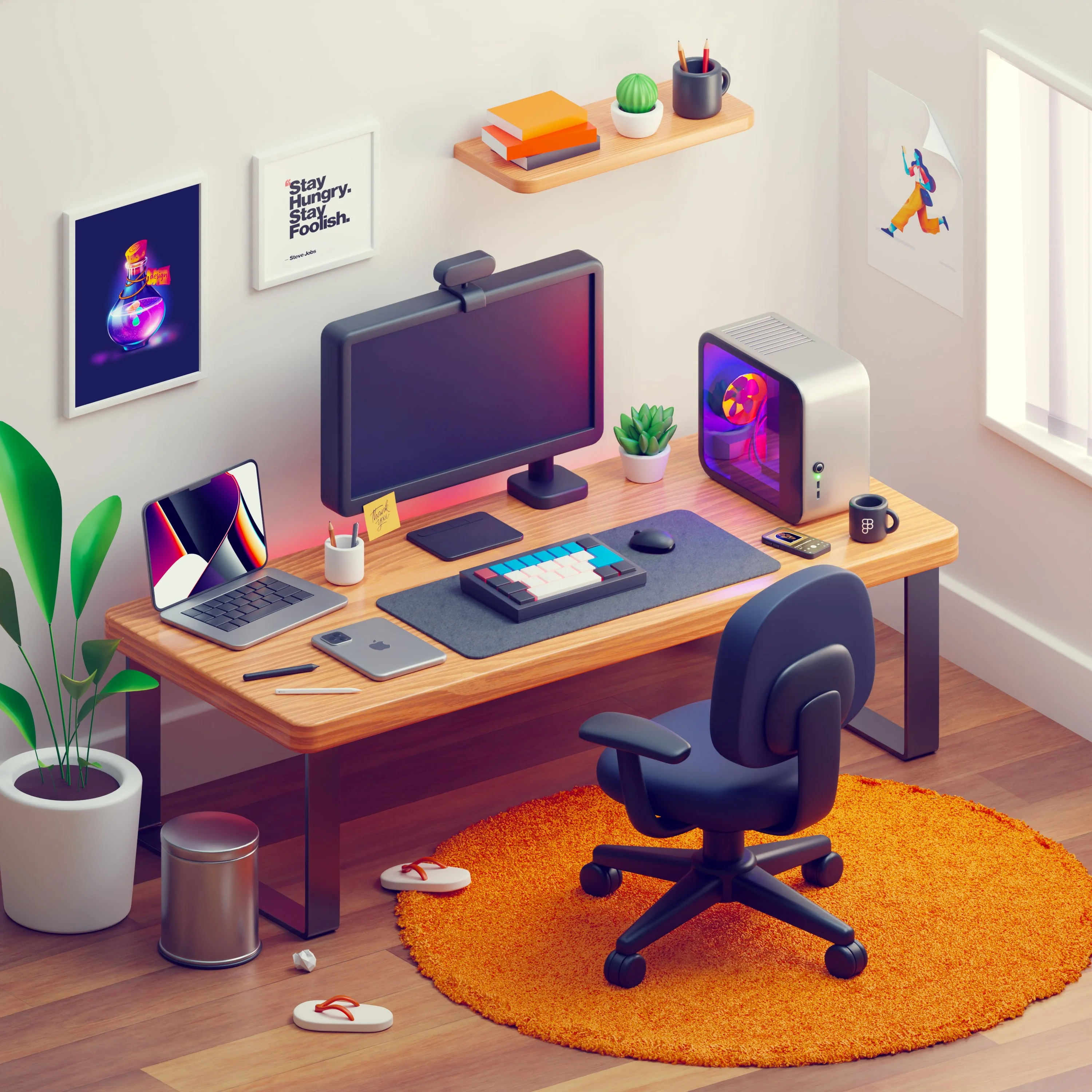 3D Desk Room